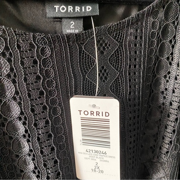 NWT Torrid Mini‎ Geo Lace Cami Trapeze Dress - Picture 10 of 10